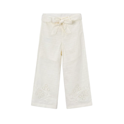 Linen Tie Bow Pant - Bone