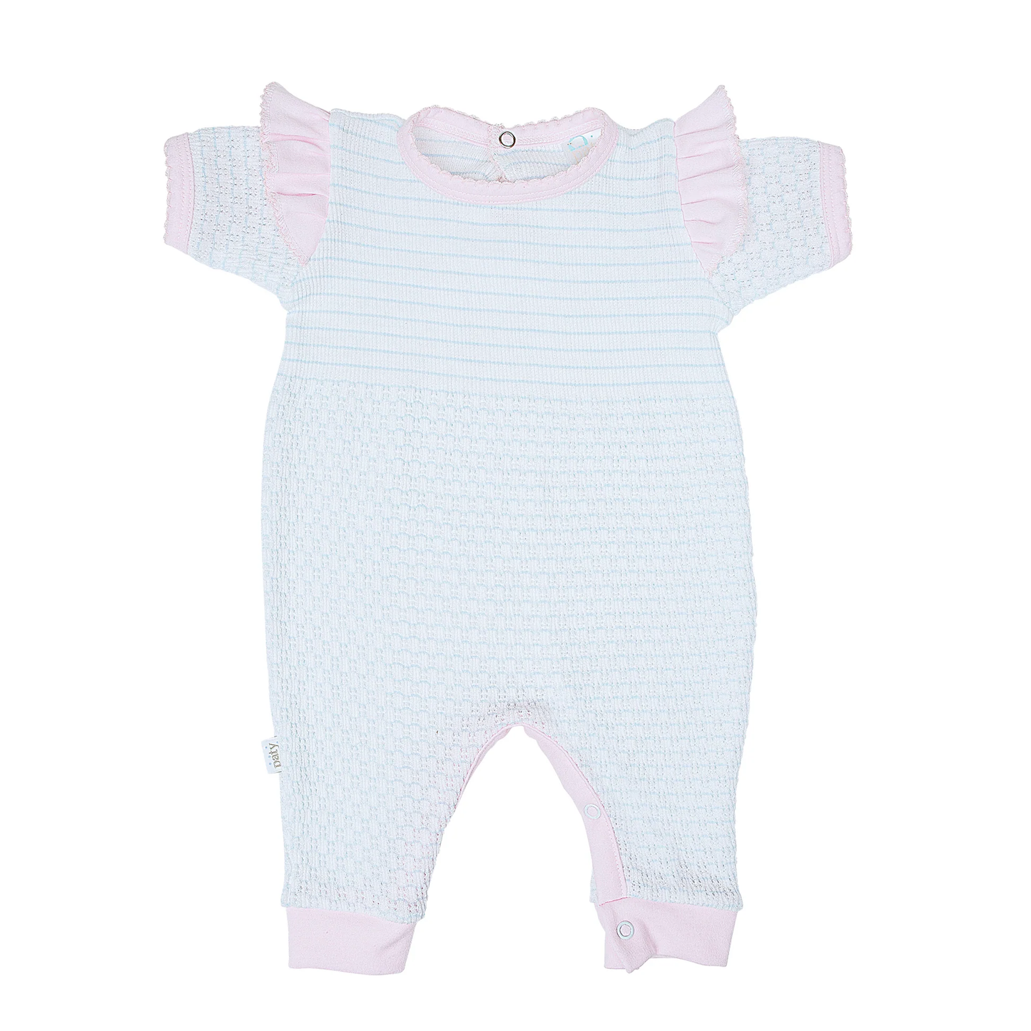 Pinstripe Angel Sleeve Romper