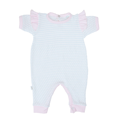 Pinstripe Angel Sleeve Romper