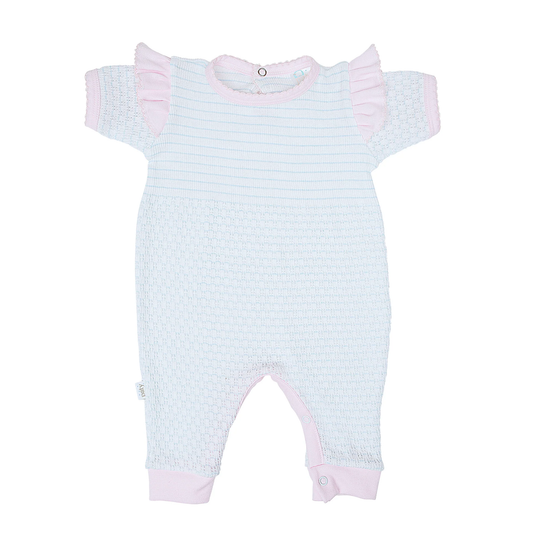 Pinstripe Angel Sleeve Romper