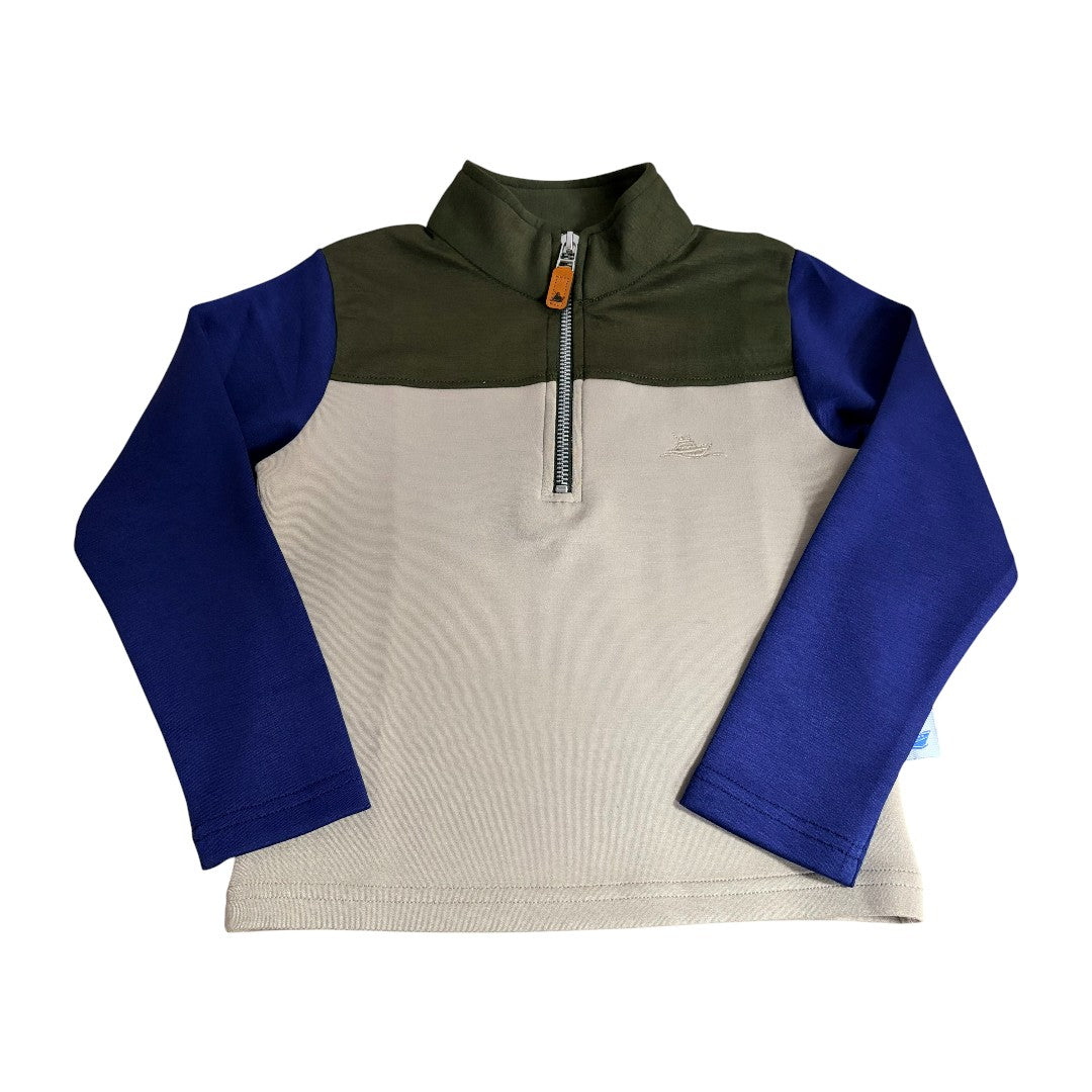 Colorblock Pullover - Green/Khaki/Navy