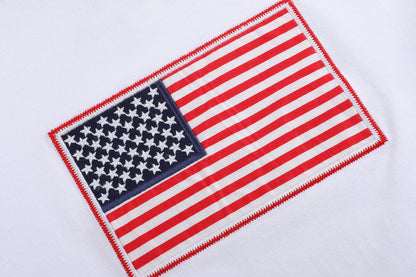 Blue Gingham USA Flag T-Shirt & Shorts Set