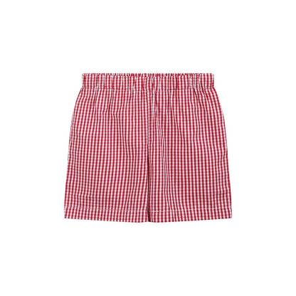 Baseball Smocked Shirt & Red Gingham Shorts Set