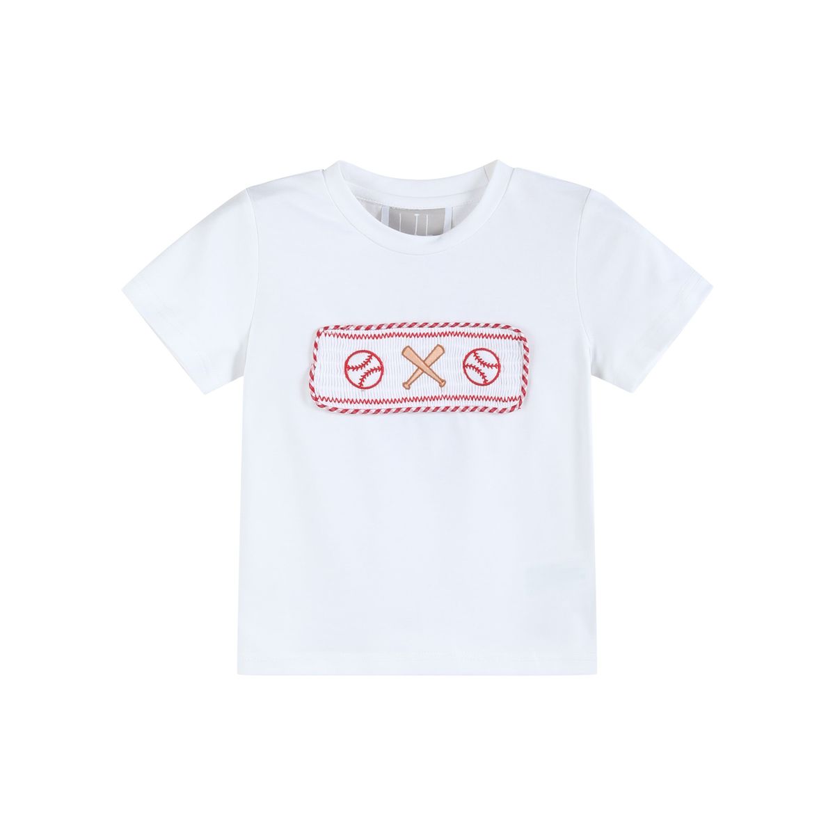 Baseball Smocked Shirt & Red Gingham Shorts Set