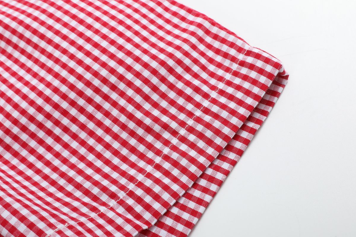 Baseball Smocked Shirt & Red Gingham Shorts Set