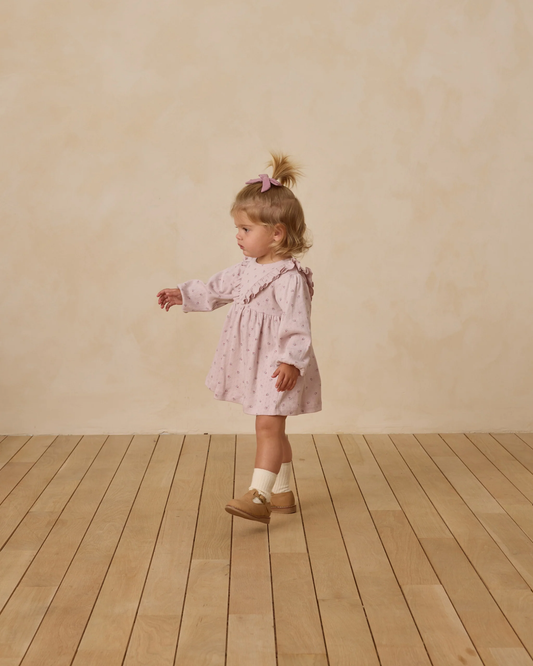 Ruffle V L/S Dress - Lilac Ditsy