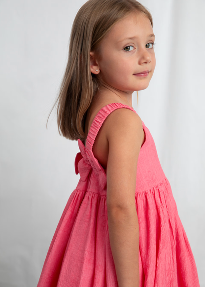 Flowers Jacquard Dress - Pink