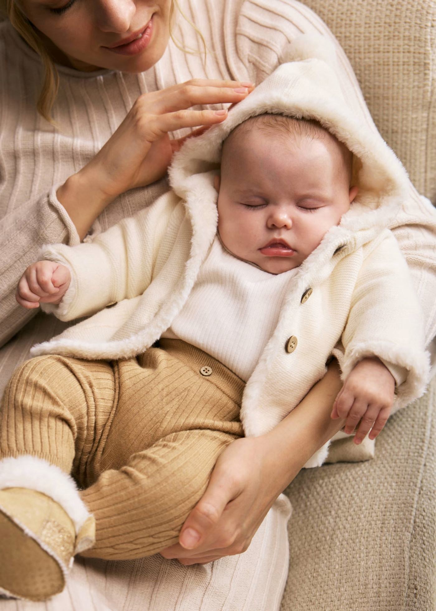Pompom Knit Cardigan - Cream