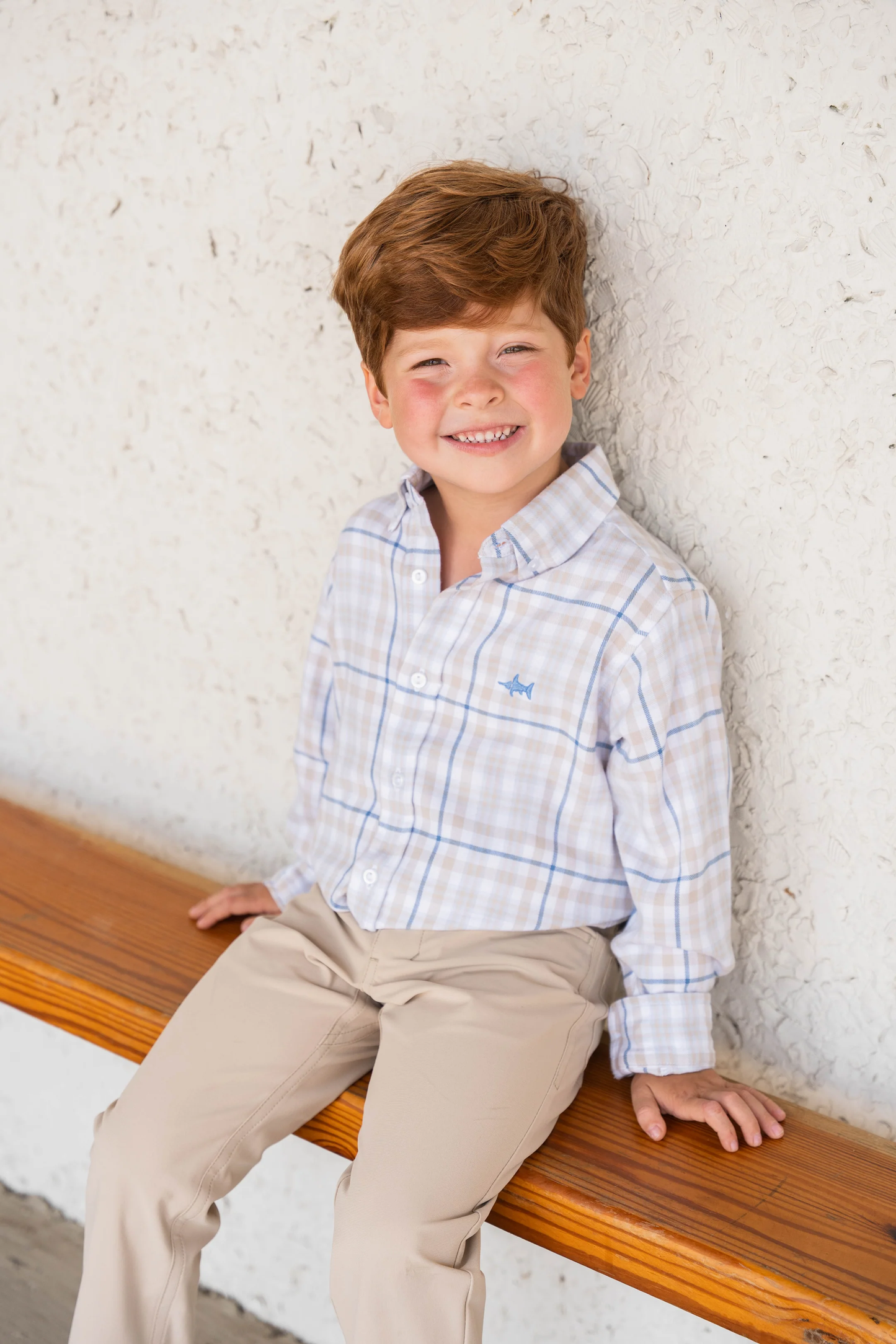 Carter Shirt - Khaki/Blue Plaid