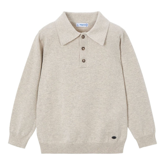 Knit L/S Polo - Chai
