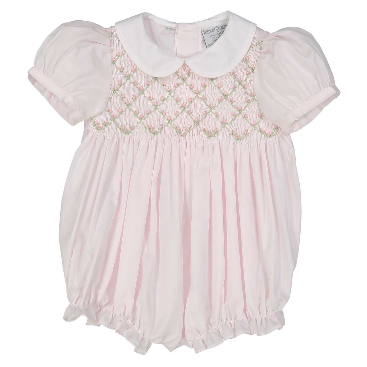 Diamond Smocked Rosebud Bubble