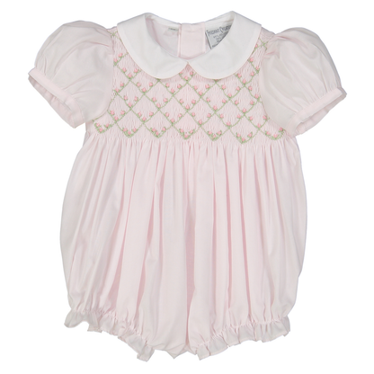 Diamond Smocked Rosebud Bubble