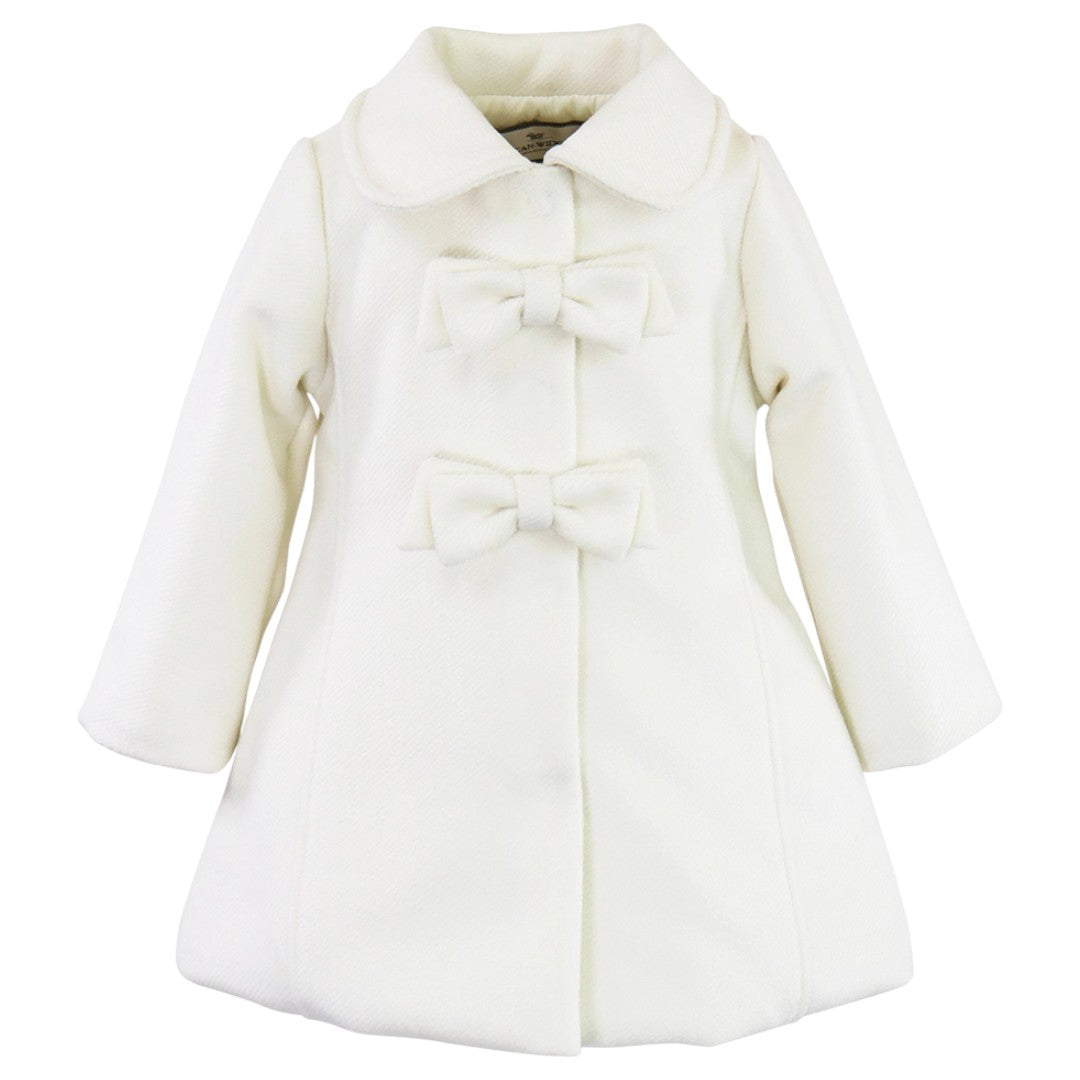 2 Bow Car Coat - Ivory