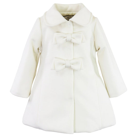 2 Bow Car Coat - Ivory