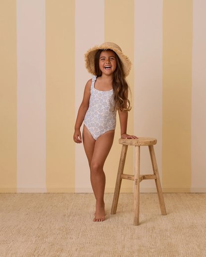 Scrunch One-Piece - Blue Ditsy