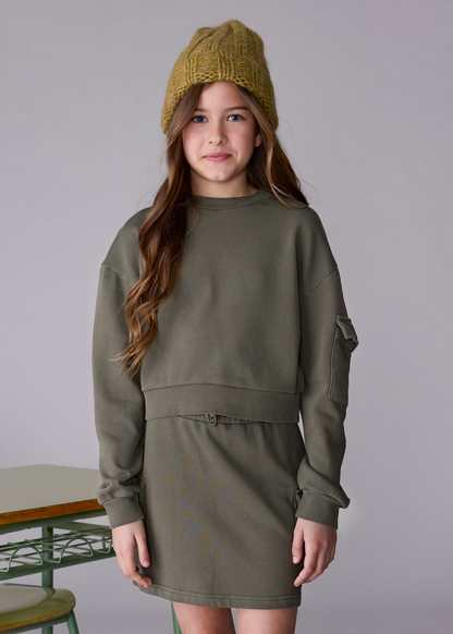 Cargo Skirt & Sweatshirt Set