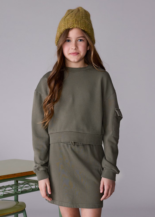 Cargo Skirt & Sweatshirt Set