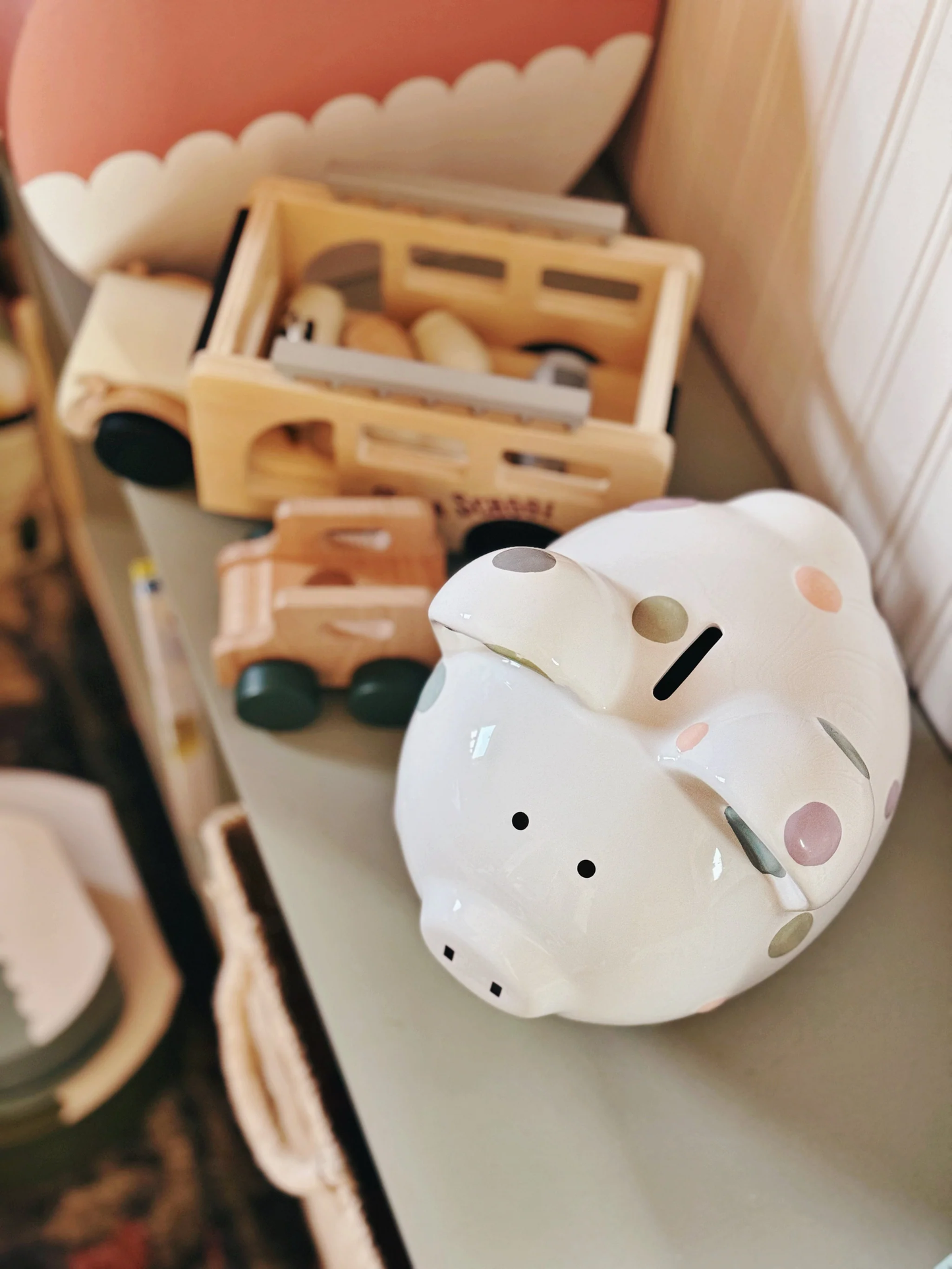 Pastel Multi Dot Pig