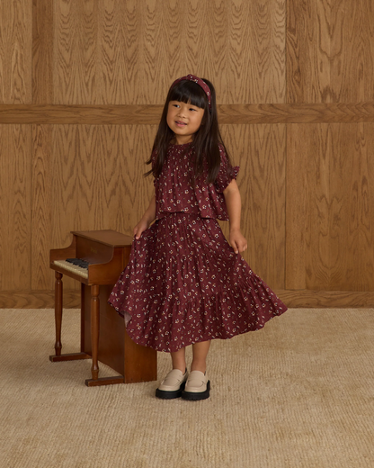 Ruffle Tiered Skirt - Harvest Berry
