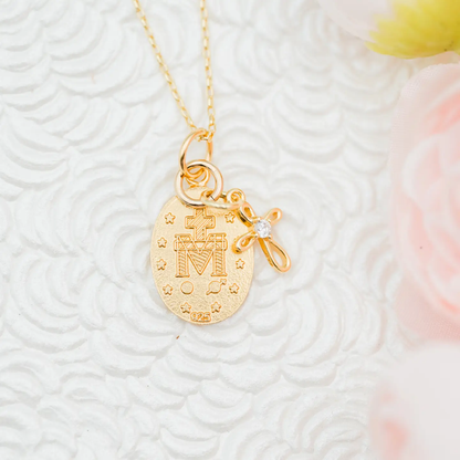 Miraculous Medal Cross Necklace