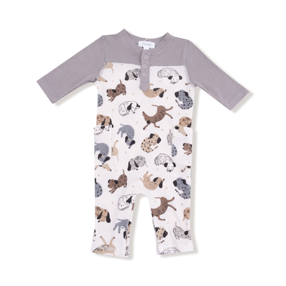 Cozy Pups Contrast Slv. Romper