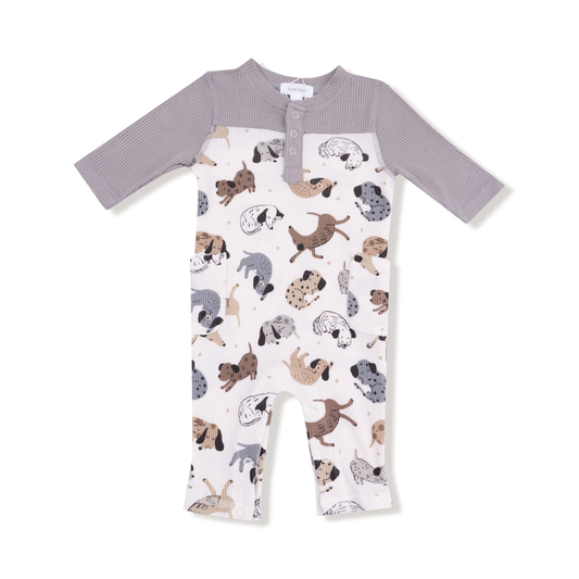 Cozy Pups Contrast Slv. Romper