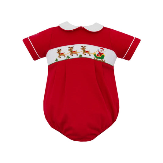 Santa W/ Sleigh Bubble - Red