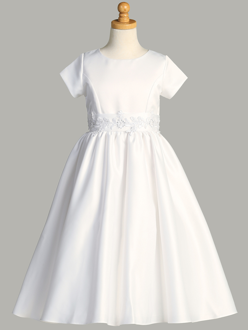 Satin Silver Cord Trim Dress