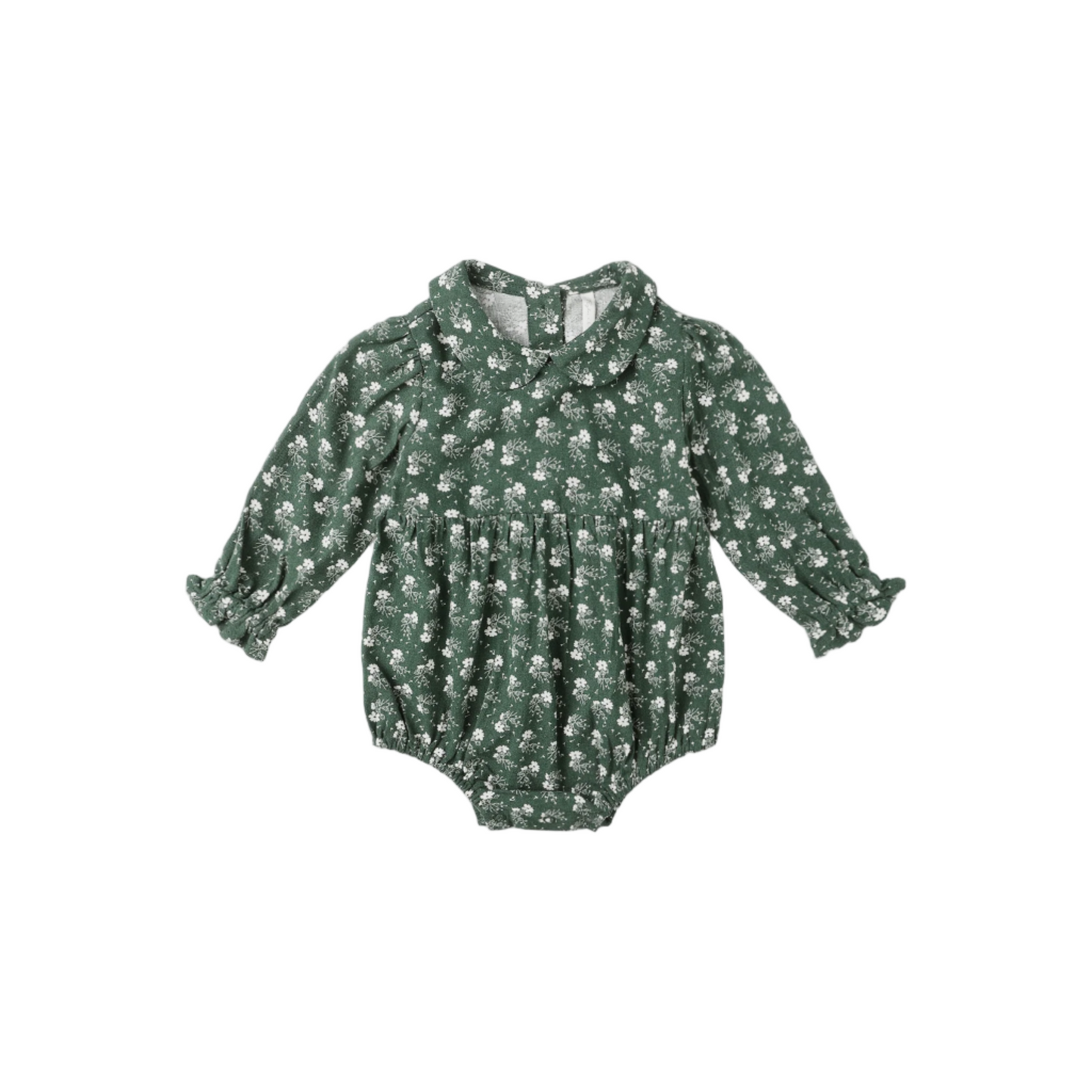 Cora Romper - Green Ditsy