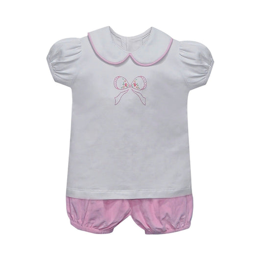 Aubrey Bloomer Set - Pink Bow