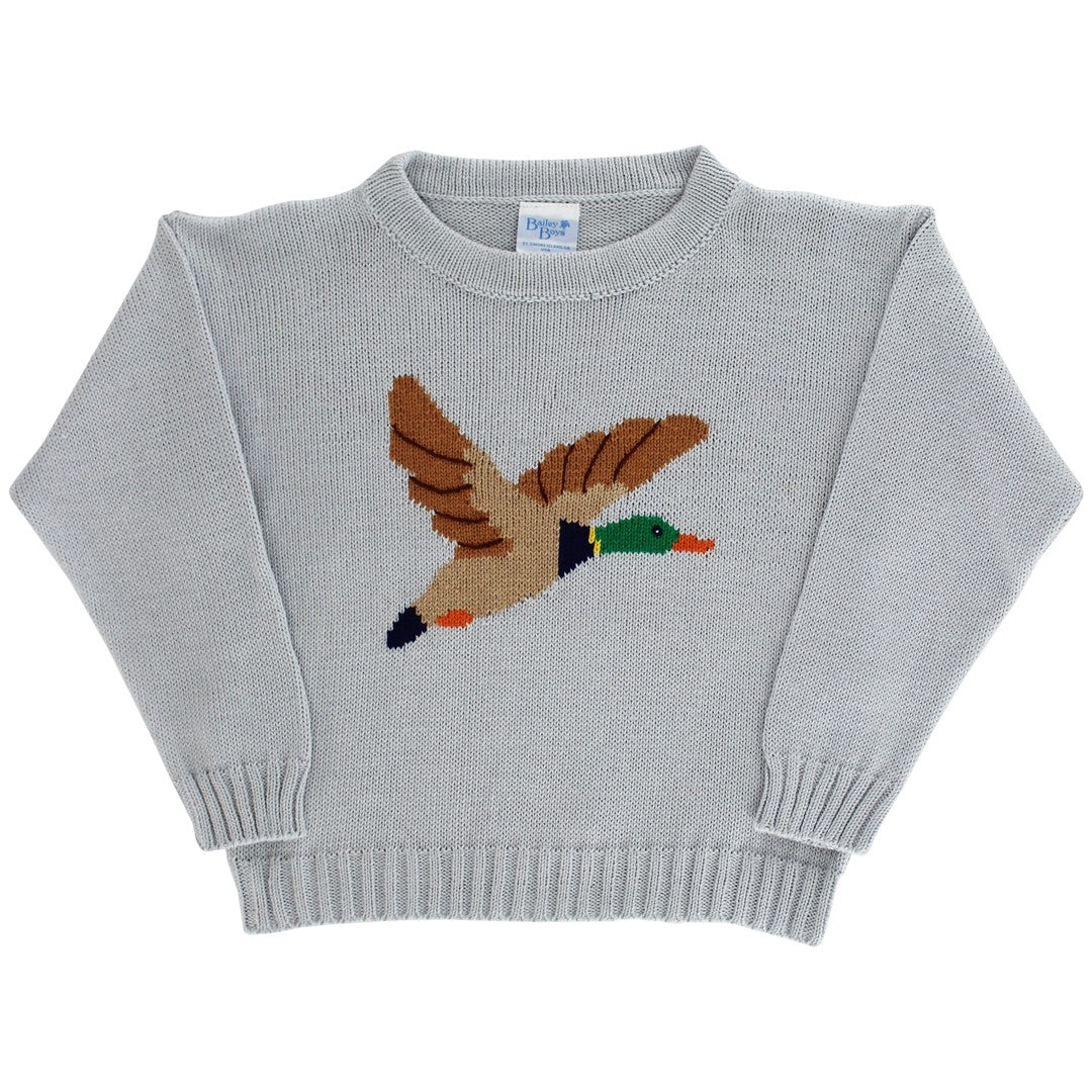 Duck on Grey Sweater