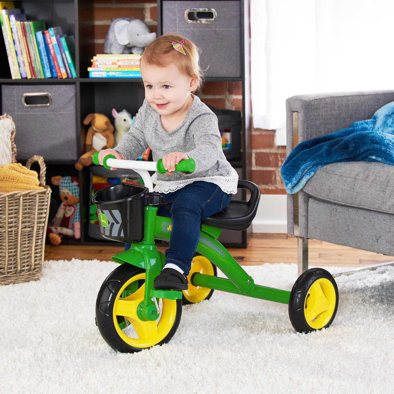 John Deere Steel Tricycle W/ Basket