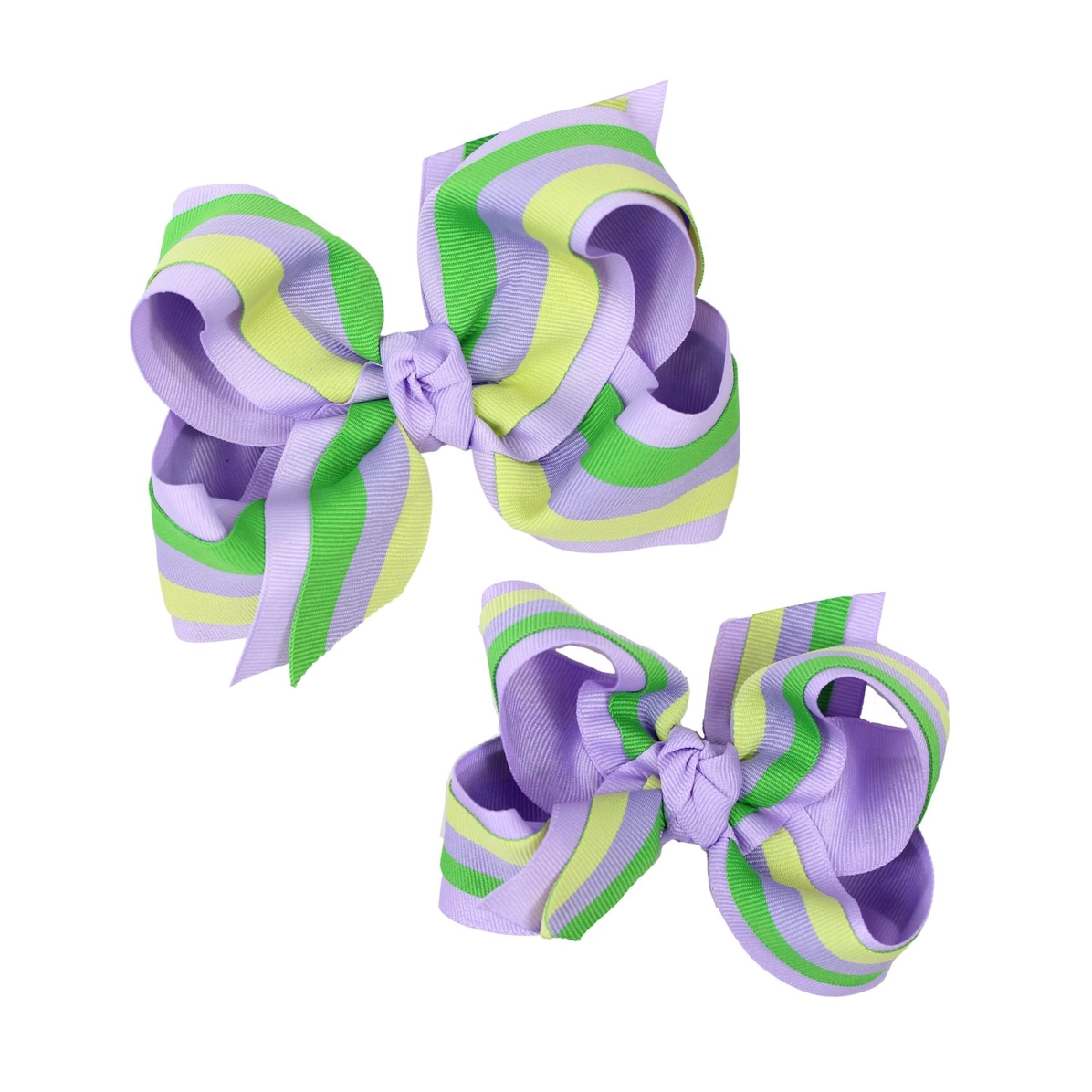 Layered Pastel Mardi Gras Stripe Bow
