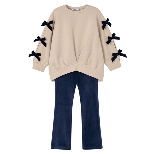 Bow Sweater Legging Set - Navy