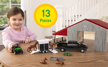 Weathered Barn - 13 Piece Farm Playset