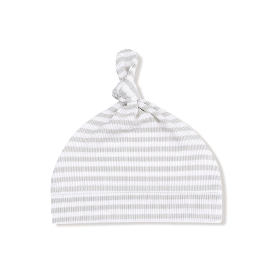 Grey/Wht. Stripe - Knotted Hat