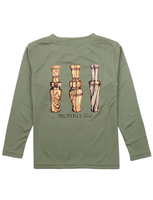 Perf. LS Tee - Duck Calls Olive