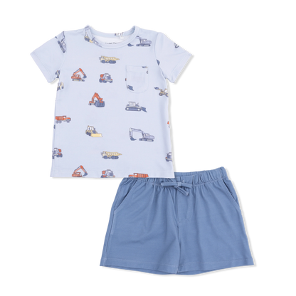Tee & Short Set - Construction Vehicles