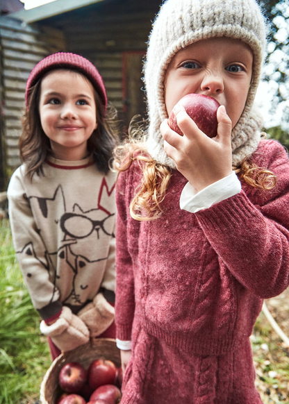Sweater & Skirt Set - Cherry
