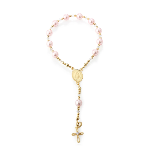 Pink Rosary - 14K Gold