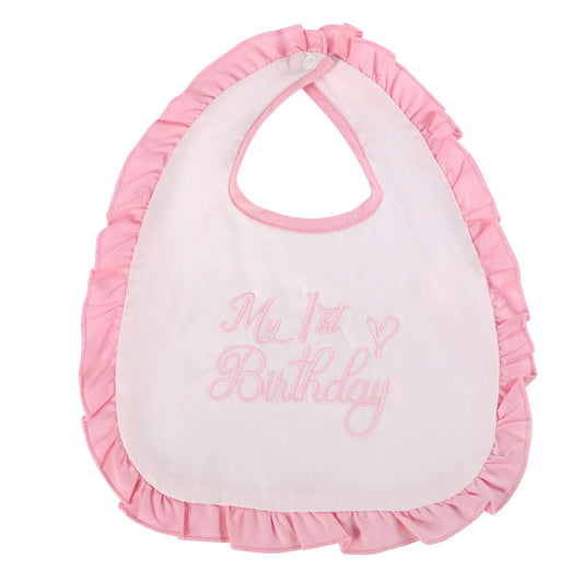 Pink My 1st Birthday Bib