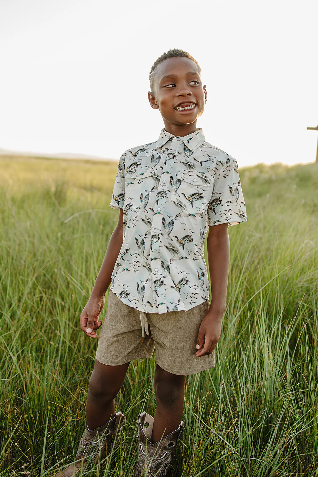 Perf. Snap Shirt - Mallard Sky