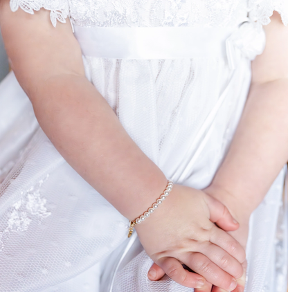 14K Gold-Plated Pearl Baby Bracelet