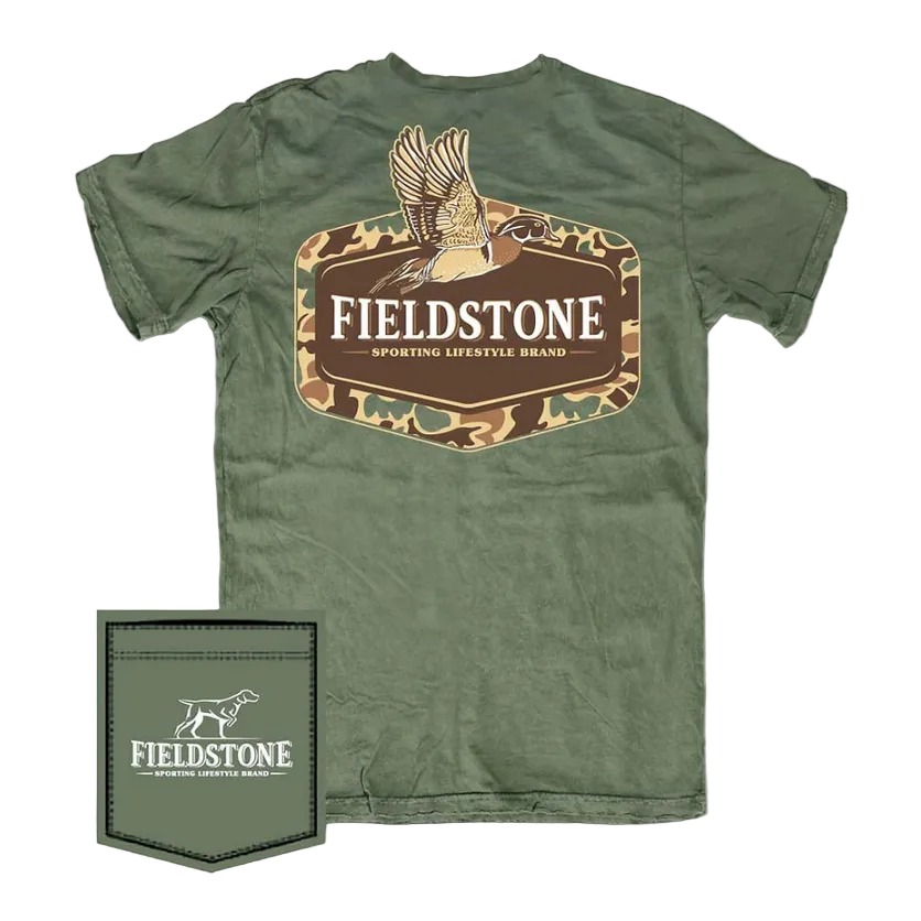 Camo Wood Duck Tee - Moss