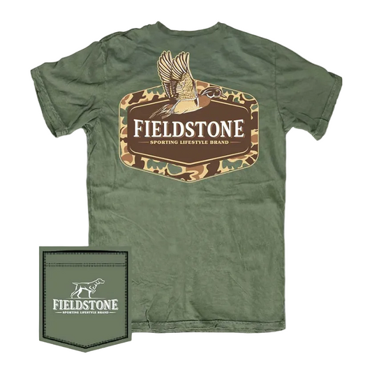 Camo Wood Duck Tee - Moss