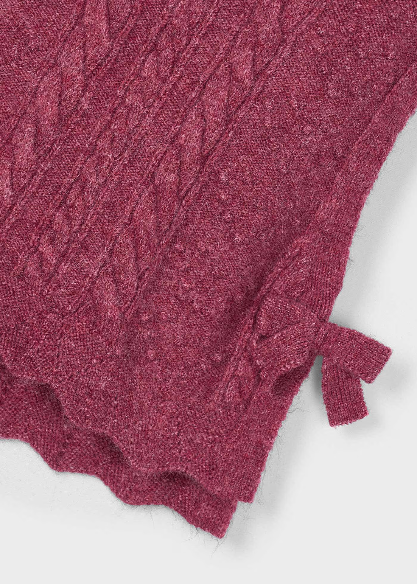 Knit Side Bows Vest - Cherry