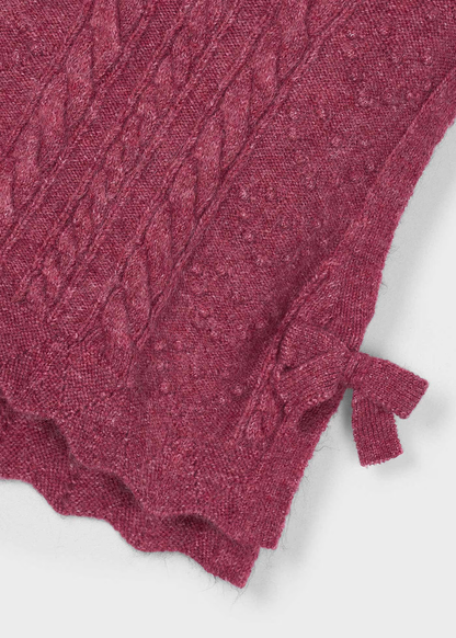 Knit Side Bows Vest - Cherry