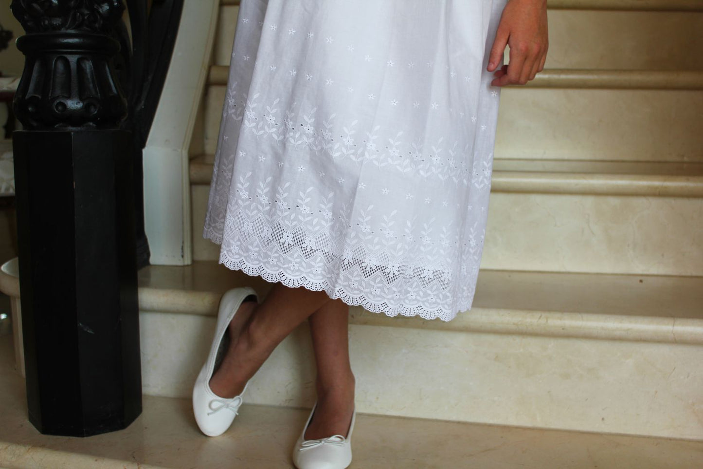 Cotton Batiste Dress W/ Puff Slv - 4993PST