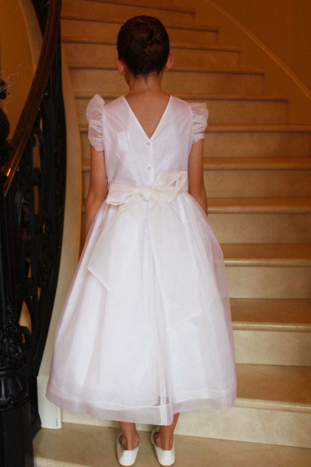 Silk Organza Dress - Flutter Sleeve /4988ST