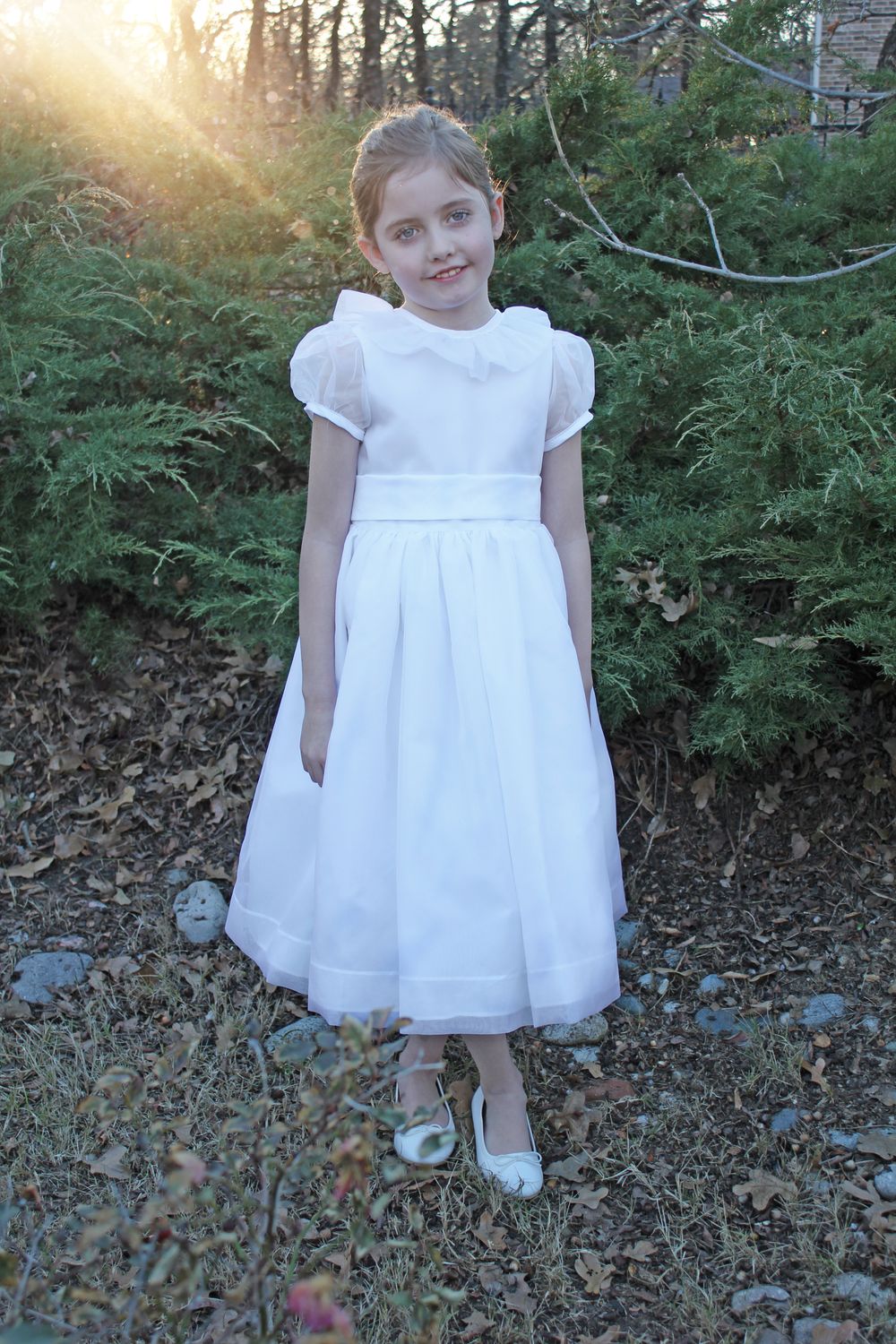 Silk Organza Ruffle Dress - 4928